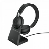 Jabra Evolve2 65 MS Teams Stereo Bluetooth Headset with Charging Stand Black 26599-999-889