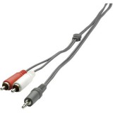 Jack - RCA audio kábel, 1x 3,5 mm jack dugó - 2x RCA dugó, 2 m, fekete, SpeaKa Professional 325090 (SP-1300360) - Audió kábel