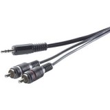 Jack - RCA audio kábel, 1x 3,5 mm jack dugó - 2x RCA dugó, 3 m, szürke, SpeaKa Professional 325225 (SP-1300900) - Audió kábel
