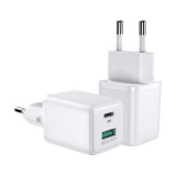 Joyroom charger (EU plug) USB / USB Type C 30W Power Delivery QuickCharge 3.0 AFC FCP white (L-QP303)