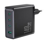 JOYROOM hálózati töltő USB+3 Type-C aljzat (240W, GaN, PD gyorstöltő 3.0) FEKETE