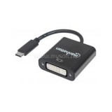 Kábel átalakító - USB-C 3.1 to DVI (3840x2160p@30Hz, 4K, Full HD, UHD) (MANHATTAN_152051)