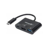 Kábel átalakító - USB-C 3.1 to HDMI/USB-C 3.1/USB3.0 (1080p@60Hz or 3840x2160p@30Hz, 4K) (MANHATTAN_152037)