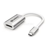 Kábel Átalakító - USB-C to DisplayPort Link (ezüst; USB-C bemenet - DisplayPort kimenet; Aluminium) (SANDBERG_136-19)