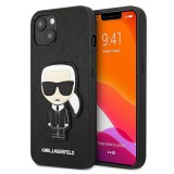 Karl Lagerfeld KLHCP13SOKPK iPhone 13 mini 5,4" czarny/black hardcase Saffiano Ikonik Karl&#039;s Patch