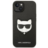 Karl Lagerfeld Saffiano Choupette Head Patch Apple iPhone 14 tok fekete (KLHCP14SSAPCHK) (KLHCP14SSAPCHK) - Telefontok