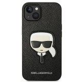 Karl Lagerfeld Saffiano Karl`s Head Patch Apple iPhone 14 Plus tok fekete (KLHCP14MSAPKHK) (KLHCP14MSAPKHK) - Telefontok