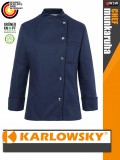 Karlowsky NAVY LARISSA kevertszálas 95C-on mosható hosszúujjú női séf kabát - munkaruha