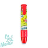 Képregényes, toll formájú radír, mely kattintással adagolható - Piros - Click it erasers - comic att