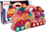 KicsiKocsiBolt Interaktív bébi játék mozdony állat hangok rózsaszín 8496