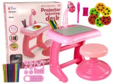 KicsiKocsiBolt Rajzasztal szék projektor rózsaszín filctollak képek 9499