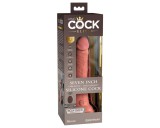 King Cock Elite 7 - tapadótalpas, rádiós vibrátor 18cm - natúr