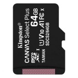 Kingston 64GB microSDXC Canvas Select Plus Class 10 100R A1 C10 Card adapter nélkül SDCS2/64GBSP