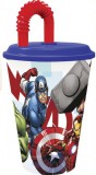 KORREKT WEB Bosszúállók Heroic Squad szívószálas pohár, műanyag 430 ml