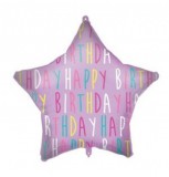 KORREKT WEB Happy Birthday Purple Star fólia lufi 46 cm