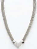 KORREKT WEB Victoria Ezüst színű fehér köves hálós nyaklánc