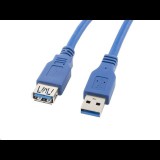 Lanberg USB 3.0 AM-AF hosszabbító kábel 1.8m, kék (CA-US3E-10CC-0018-B) (CA-US3E-10CC-0018-B) - USB hosszabbító