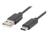 Lanberg USB C 3.1 Gen 1 apa - USB 3.0 A apa, kábel, 1.8m (CA-USBO-31CU-0018-BK)