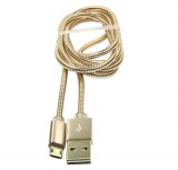 LDNIO Electronic Technology Co. Ltd. LDNIO adat és töltő kábel LS-24, MicroUSB/USB csatlakozó, 2.1A gyors töltés, 1 méter, aranyszín