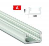 Led profil led szalagokhoz Standard ezüst 1 méteres alumínium