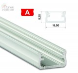 Led profil led szalagokhoz Standard ezüst 2 méteres alumínium