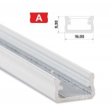 Led profil led szalagokhoz Standard fehér 1 méteres alumínium
