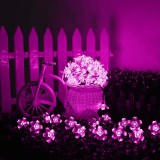 LEDen világításod! Kültéri napelemes cseresznyevirág fényfüzér 5 m pink
