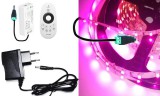 LEDMASTER 1m hosszú 7 Wattos, RF 4 zónás FUT006 távirányítós, vezérlős, adapteres pink LED szalag (60db 3528 SMD LED)