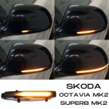 LEDtech Skoda Octavia MK2 2 II 1Z3 1Z5 Superb 3T4 3T5 dinamikus LED - LEDES Tükör Index futófényes tükörindex 3T0949101 3T0949102✔️