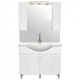 Leziter Bianca Plus 105 komplett fürdőszobabútor, magasfényű fehér színben