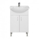 Leziter Bianca Plus 55 alsó szekrény mosdóval, magasfényű fehér színben