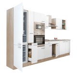 Leziter Yorki 360 konyhabútor sonoma tölgy korpusz,selyemfényű fehér fronttal alulfagyasztós hűtős szekrénnyel