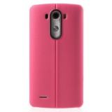 LG G3, TPU szilikon tok, bőrhatás, varrás minta, rózsaszín (RS57483) - Telefontok
