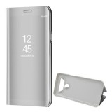 LG K61, Oldalra nyíló tok, hívás mutatóval, Smart View Cover, ezüst (utángyártott) (RS98108) - Telefontok