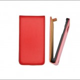 LG Optimus L5 E610, Forcell lenyitható bőrtok, Slim Flip, felfelé nyíló - kinyitható, piros (57149) - Telefontok
