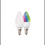 LightMe LED fényforrás gyertya forma E14 5.5W távirányítóval RGB (LM85391) (LM85391) - LED-es égők