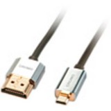 LINDY HDMI Csatlakozókábel [1x HDMI dugó - 1x HDMI dugó, D mikro] 0.50 m Szürke (41680) - HDMI