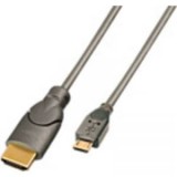 LINDY HDMI Csatlakozókábel [1x USB 2.0 dugó, mikro B típus - 1x HDMI dugó] 2.00 m Szürke