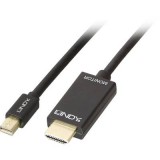 LINDY Kijelző csatlakozó / HDMI Csatlakozókábel [1x Mini DisplayPort dugó - 1x HDMI dugó] 1.00 m Fekete (36926) - DisplayPort