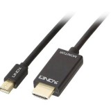 LINDY Kijelző csatlakozó / HDMI Csatlakozókábel [1x Mini DisplayPort dugó - 1x HDMI dugó] 2.00 m Fekete (36927) - DisplayPort