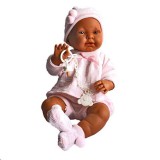 Llorens Kreol csecsemő baba rózsaszín ruhában 45cm (45026) (45026) - Llorens babák