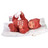 Llorens: Tina újszülött síró baba piros ruhában 44cm-es (84454) (LLORENS84454) - Llorens babák