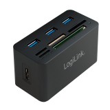 LogiLink Aluminum All-in-one USB 3.0-ás kártyaolvasó fekete (CR0042) (CR0042) - Memóriakártya olvasó