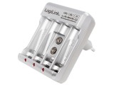 Logilink Battery Charger, 4x AA or 4x AAA and 1x 9V battery