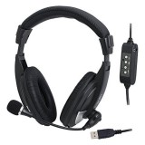 LogiLink USB-s sztereó fejhallgató fekete (HS0019) (HS0019) - Fejhallgató