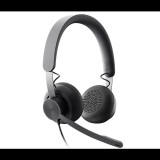 Logitech MSFT Teams Zone Wired mikrofonos fejhallgató fekete (981-000870) (981-000870) - Fejhallgató