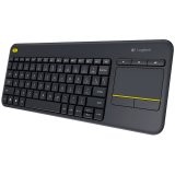 LOGITECH Wireless Touch Keyboard K400 Plus - INTNL - US International layout - Black (920-007145) - Billentyűzet