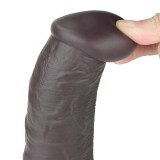 Lovetoy 10&#039;&#039; Dual Layered Silicone Rotator Brown