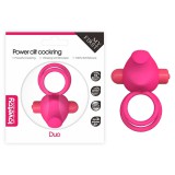Lovetoy Power Clit Duo Silicone Cockring Pink
