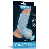Lovetoy Vibrating Drip Knights Ring with Scrotum Sleeve Blue